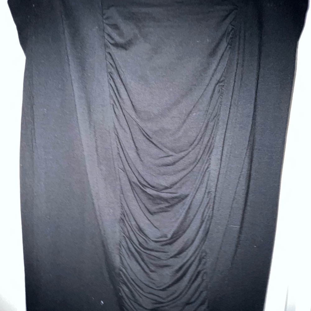 Vince Camuto size X-large black pull on knot skirt with front shirring NWOT